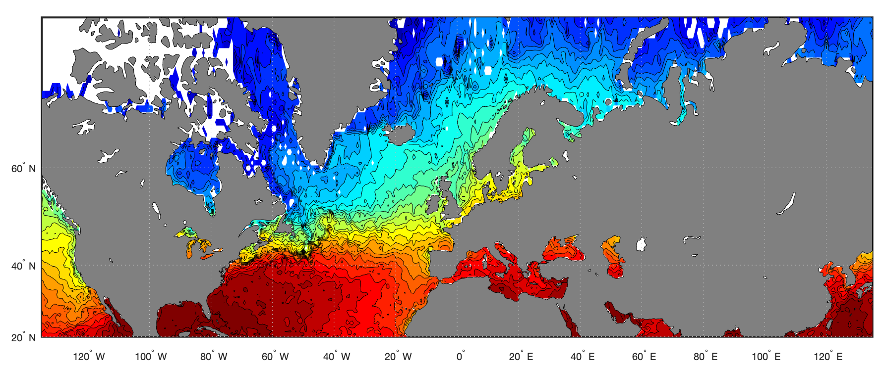 Как визуализировать океанологические данные на карте в MATLAB